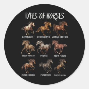 Sticker Rond Types Rétro vintages De Chevaux1