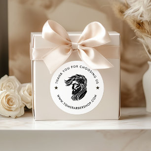 Sticker Rond Typographie blanche et noire Logo personnalisé pou