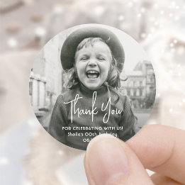 Sticker Rond TYPOGRAPHIE Chic de fête d'anniversaire Photo de r