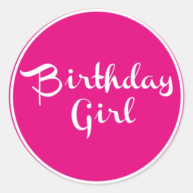 Sticker Rond Typographie de fille d'anniversaire (Devant)