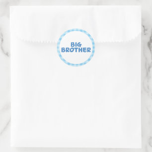 Sticker Rond Typographie de frère Blue Big Brother