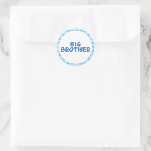 Sticker Rond Typographie de frère Blue Big Brother (Sac)