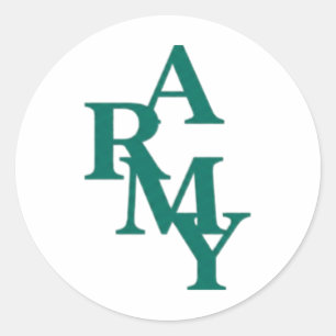 Sticker Rond Typographie Gras en Empilement Design Minimaliste 