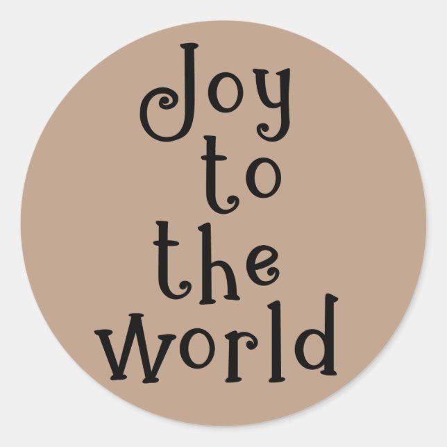 Sticker Rond Typographie Joie au Monde Vacances Kraft (Devant)