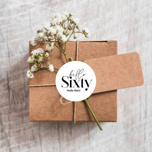 Sticker Rond Typographie minimaliste moderne simple 60e anniver