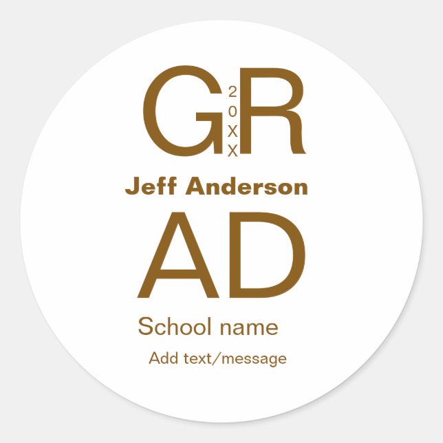 Sticker Rond Typographie moderne graduation simple minimum c (Devant)