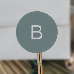 Sticker Rond Typographie moderne Sage Monogramme Enveloppe Phoq