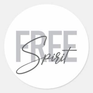 Sticker Rond Typographie moderne, simple, cool de Free Spirit
