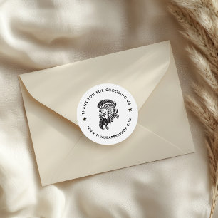 Sticker Rond Typographie noir blanc Logo personnalisé pour chev