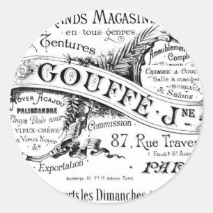 Sticker Rond typographie publicitaire française vintage
