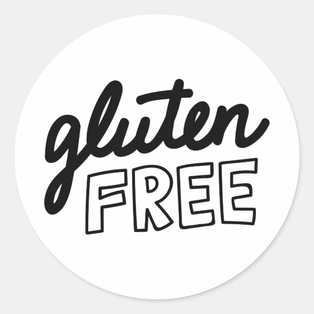 Sticker Rond Typographie sans gluten (Devant)