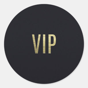 Sticker Rond Typographie "VIP" de Swanky Faux Gold Leaf
