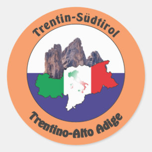 Sticker Rond Tyrol du Sud - Alto Adige -Italie - Italia Autocol