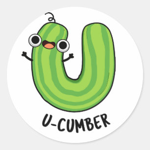 Sticker Rond U-cumber Funny Concomber Pun
