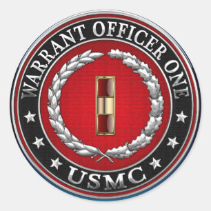 Sticker Rond U.S. Marines : Adjudant un (usmc WO-1) [3D]