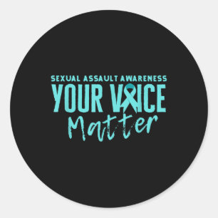 Sticker Rond Ual Ault Awareness 2025 Ruban Turquoise Votre Voix