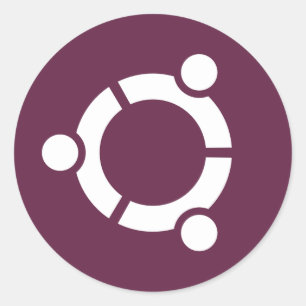 Sticker Rond Ubuntu Purple