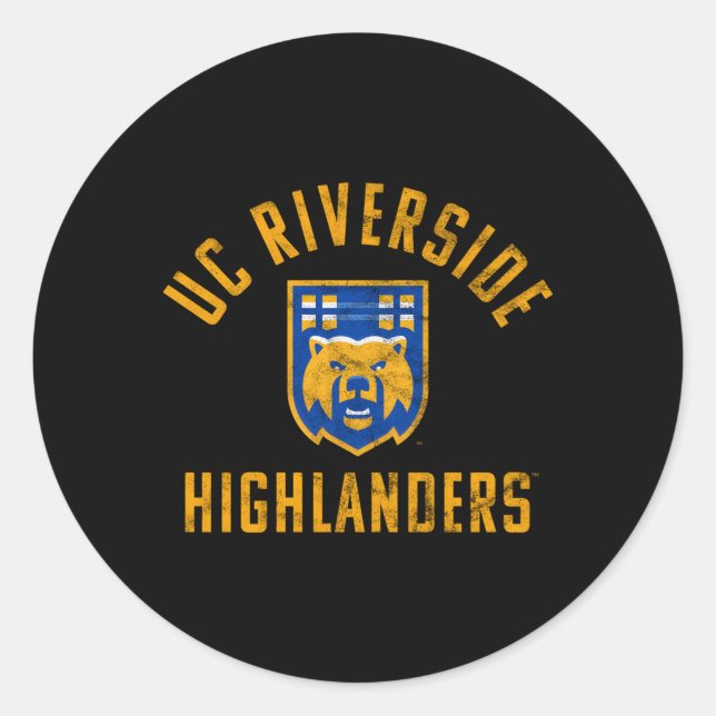 Sticker Rond Uc Riverside Highlanders Large (Devant)