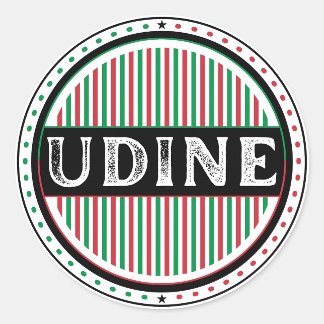 Sticker Rond Udine City Pride Emblem – Italian Identity (Devant)