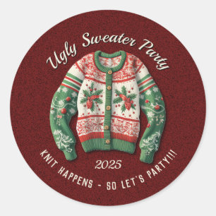 Sticker Rond Ugly Sweat Award Bureau Party