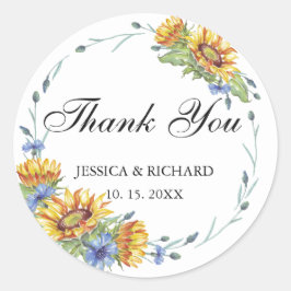 Sticker Rond Ukraine Aquarelle Mariage classique rond autocolla