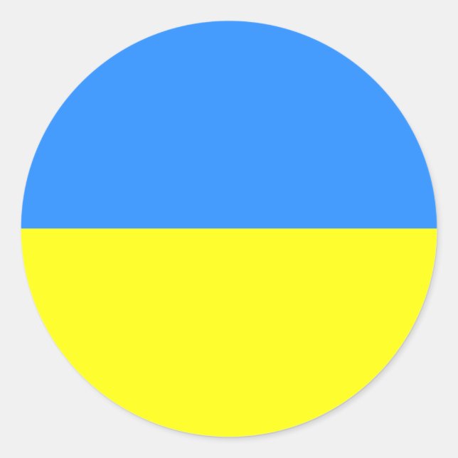Sticker Rond Ukraine, Drapeau de l'Ukraine (Devant)