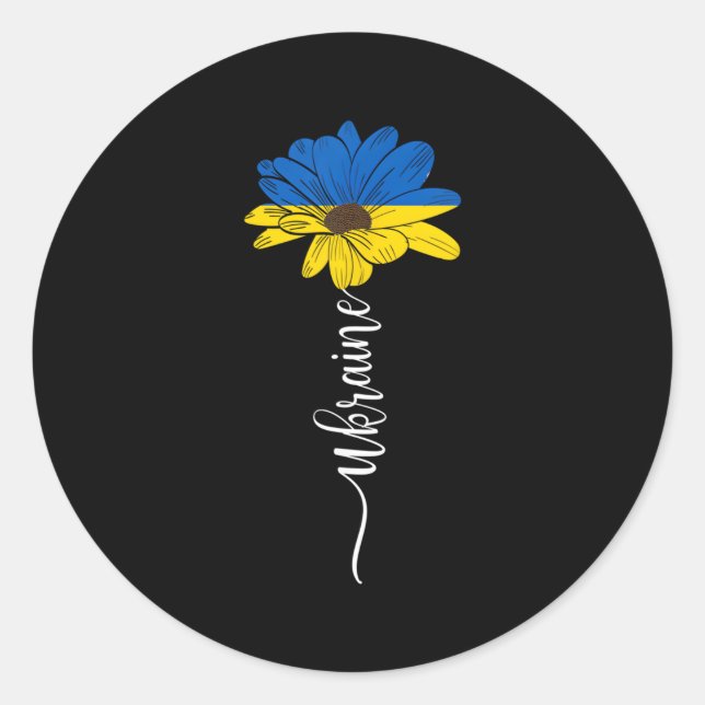 Sticker Rond Ukraine Drapeau soutien ukrainien Ukraine (Devant)