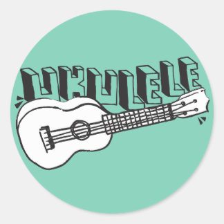 Sticker Rond Ukulele