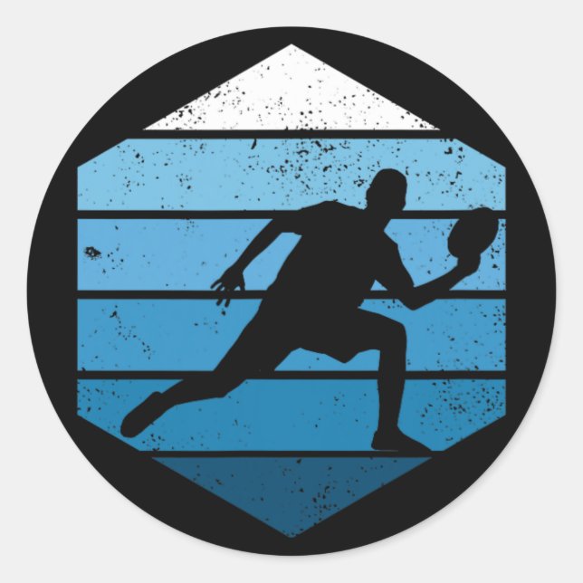 Sticker Rond Ultimate Frisbee Rétro Disc Golf  (Devant)