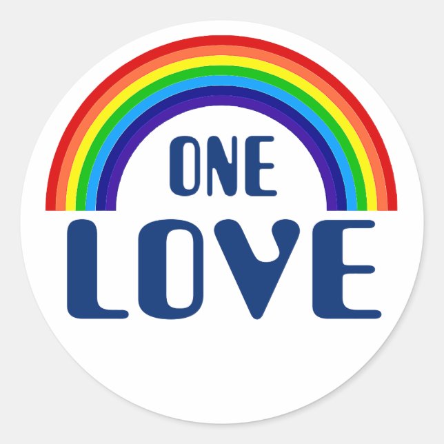 Sticker Rond Un arc-en-ciel d'amour (Devant)