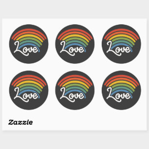 Sticker Rond Un arc-en-ciel d'amour