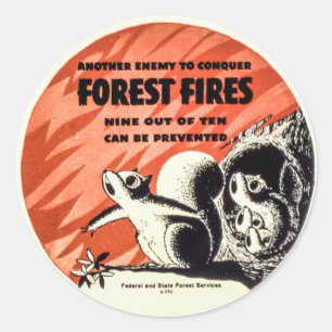 Sticker Rond Un autre ennemi à la conquête des feux de forêt Vi