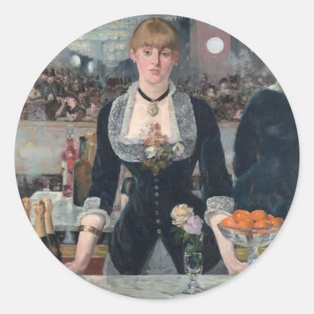 Sticker Rond Un bar aux Folies-Bergère (Devant)