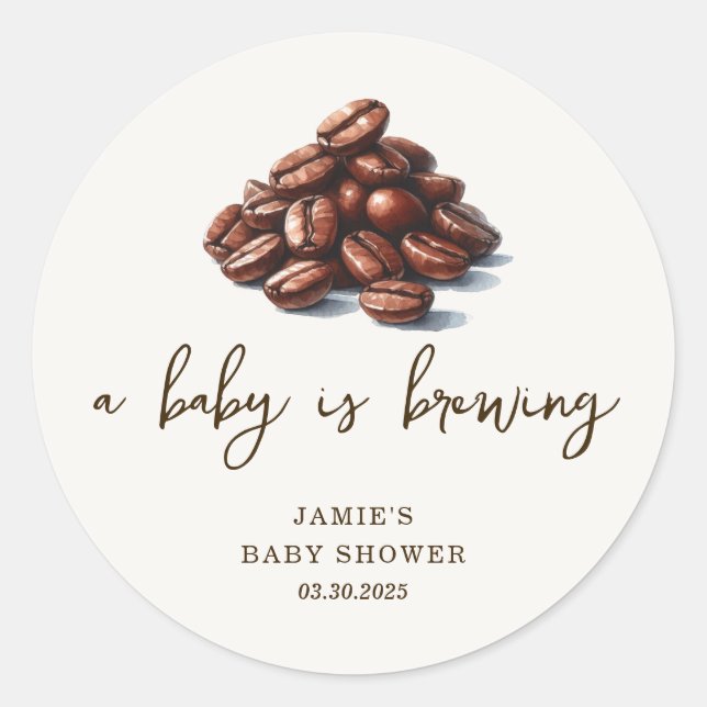 Sticker Rond Un bébé brasse du Baby shower (Devant)