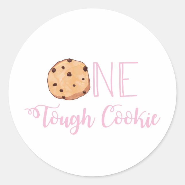 Sticker Rond Un biscuit épais Lait rose et biscuits Anniversair (Devant)