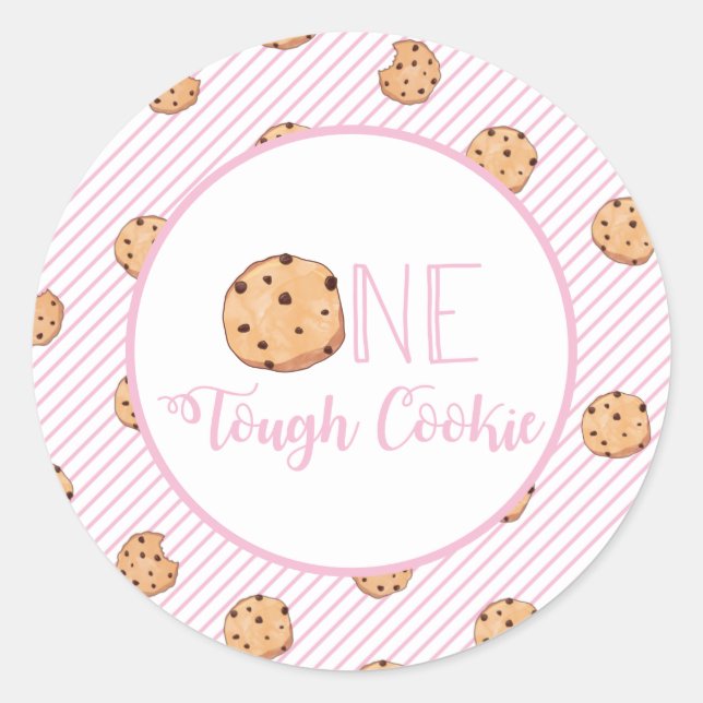 Sticker Rond Un biscuit épais Lait rose et biscuits Anniversair (Devant)