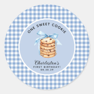 Sticker Rond Un biscuit intelligent Boys premier anniversaire
