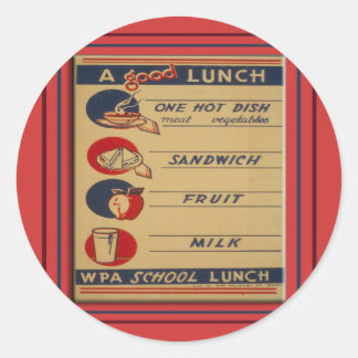 Sticker Rond Un Bon Déjeuner D'École