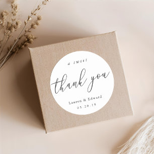 Sticker Rond Un Cadeau de Mariage Remerciant pour une Fête de F