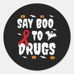 Sticker Rond Un cadeau d'Halloween amusant dire Boo à la sensib