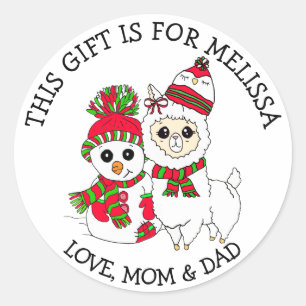 Sticker Rond Un Cadeau Pour Les Balises Cadeaux Personnalisées
