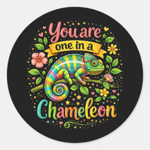 Sticker Rond Un caméléon unique