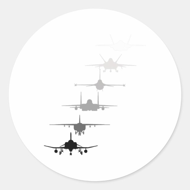 Sticker Rond Un chasseur de la Force aérienne lance un F-4 F-11 (Devant)