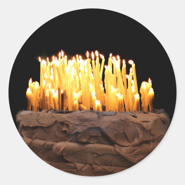 Sticker Rond Un chemin au-dessus de l'anniversaire de colline (Devant)