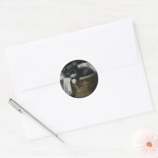 Sticker Rond Un Coin Cosy Kittens
