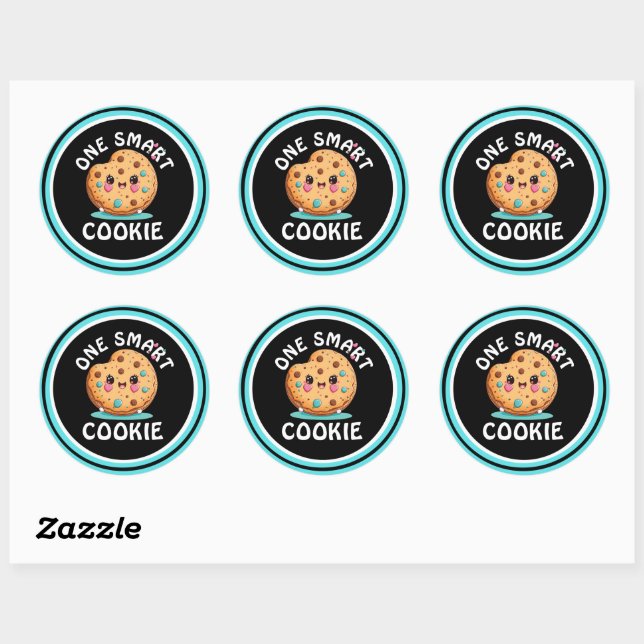 Sticker Rond Un cookie intelligent (Feuille)