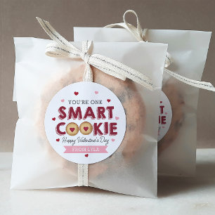 Sticker Rond Un Cookie intelligent en classe Valentines Day