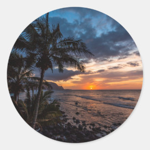 Sticker Rond Un coucher de soleil magnifique