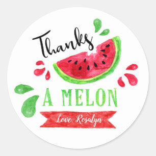 Sticker Rond Un Dans Un Melon Premier Anniversaire Merci
