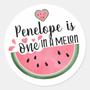 Sticker Rond Un Dans Un Melon Watermelon Anniversaire Personnal